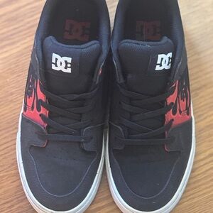 DC Kids Black and Red High-Top Sneakers